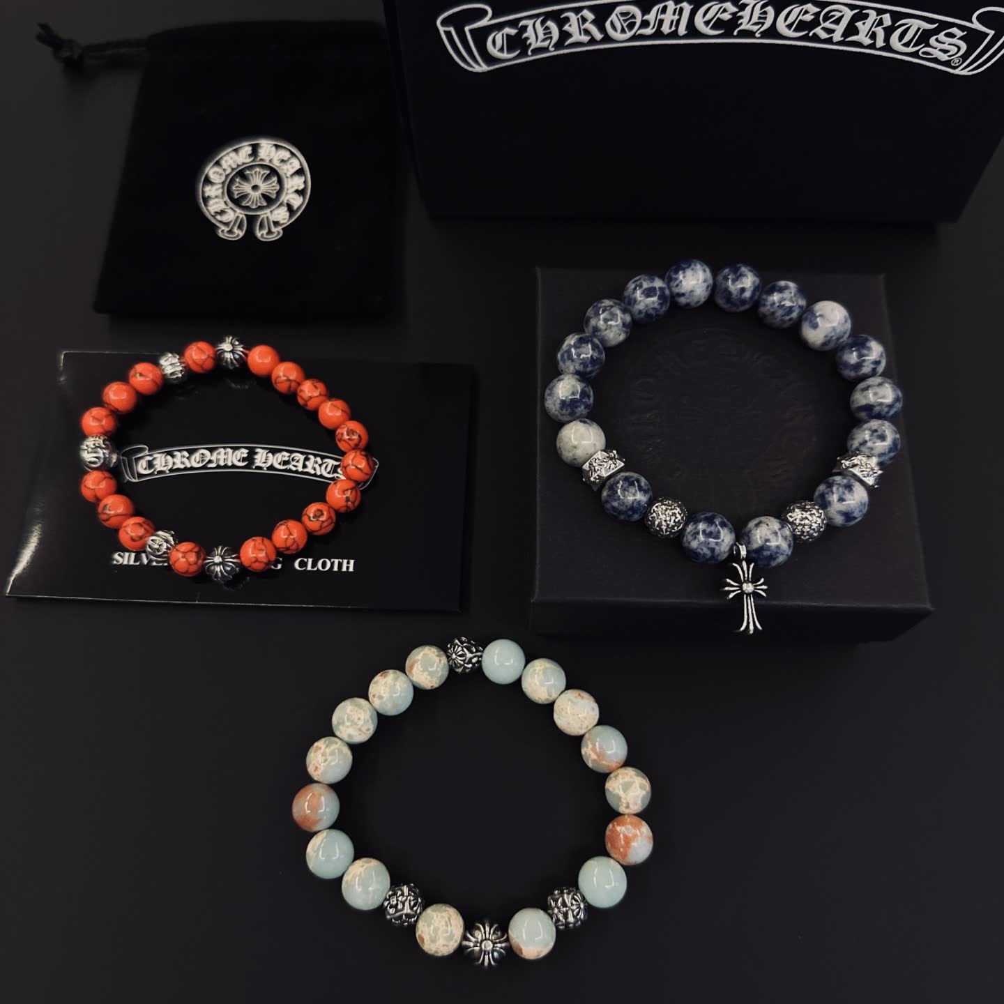 Chrome Hearts Beaded Bracelet Set Chrome Hearts Beaded Bracelet Set